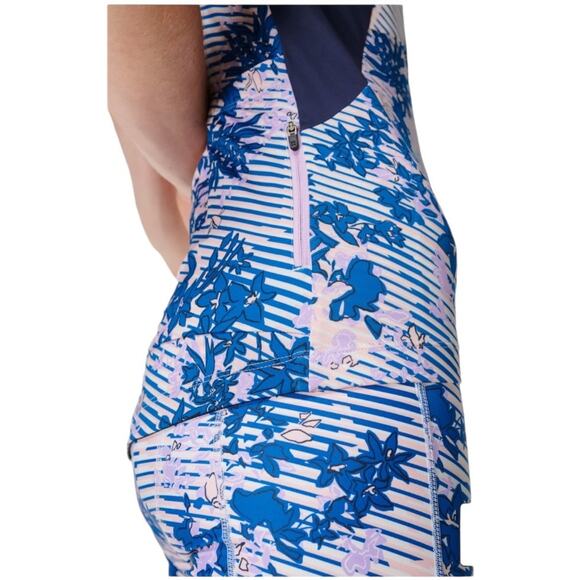 Sweaty Betty NWT Short Sleeve Cycling Jersey Floral Grid Zip Pocket Size S - Picture 2 of 14